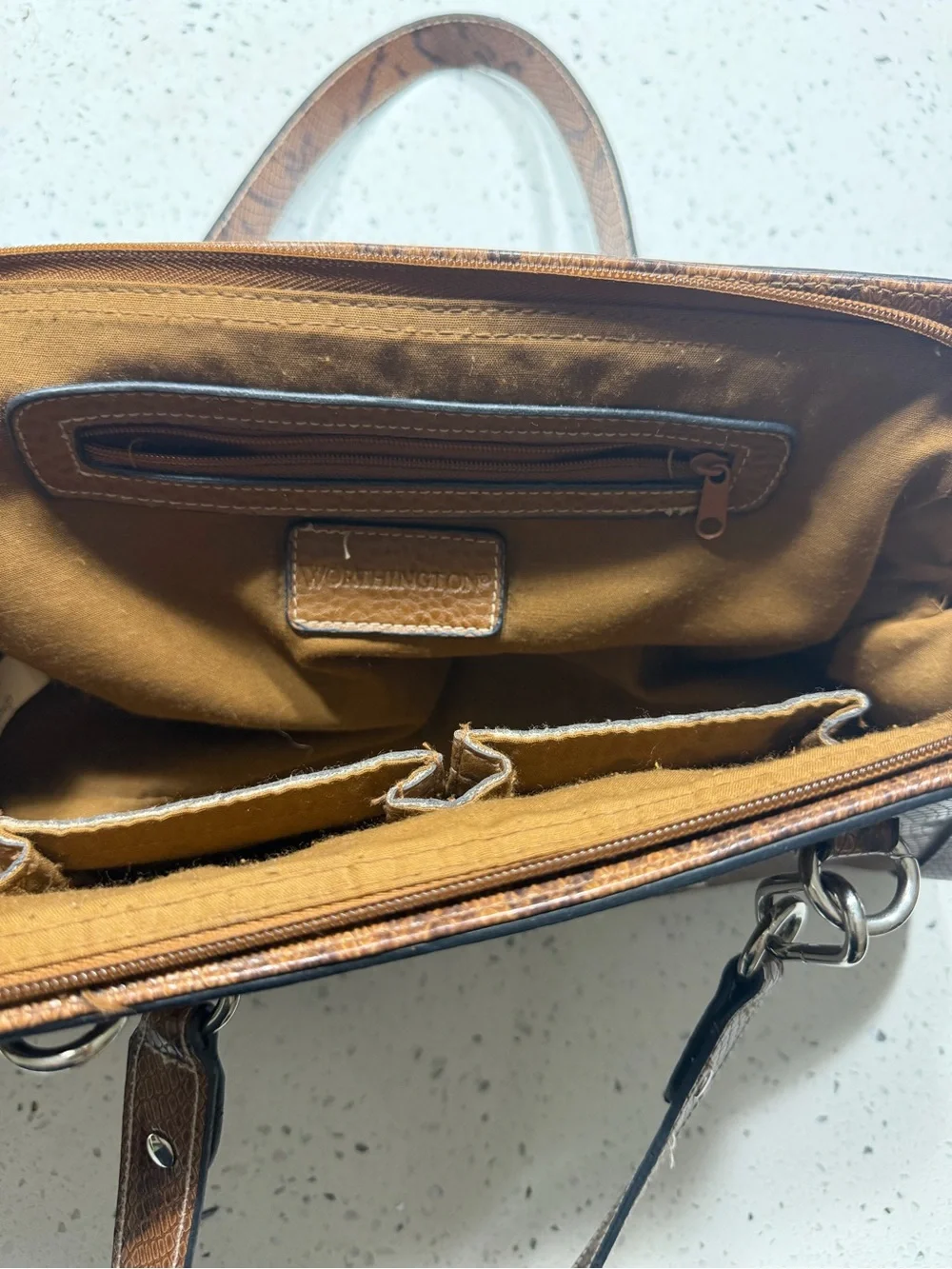 Women’s Brown Snake-Print Shoulder Bag